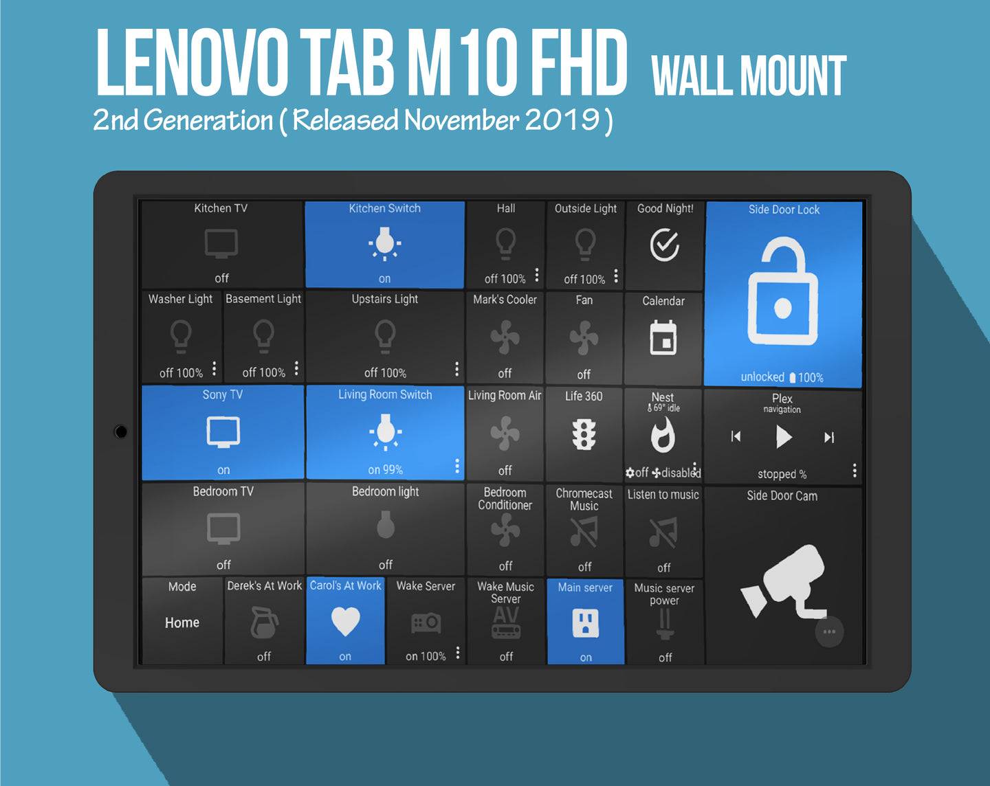 Lenovo Tab M10 FHD 10.3 Tablet Wall Mount – BLACK