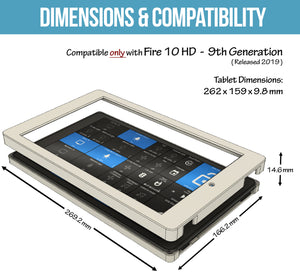 Amazon Fire HD 10 Tablet (9 Generation, 2019 model) Wall Mount – WHITE