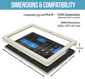 Amazon Fire HD 8 Tablet (10 Generation, 2020 model) Wall Mount – BLACK